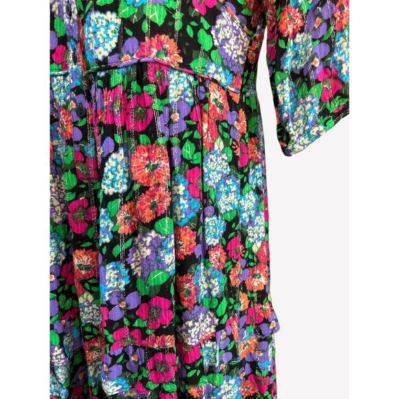 NWOT Ba&sh Paris Floral Boho Maxi Dress Multicolor Tiered Flowy Romantic Chic - Picture 3 of 8